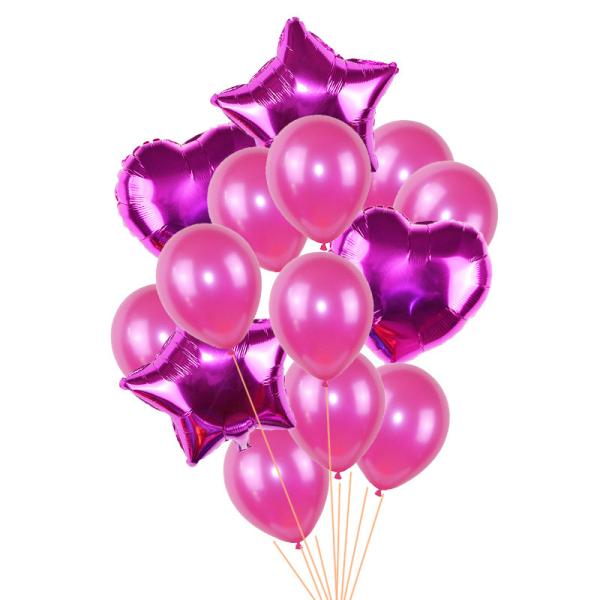14pcs/set 18inch Heart Star Foil Balloons 12inch Latex Confetti Helium Air Ball