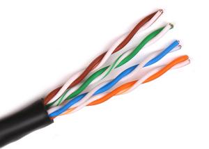 China Black FTP Cat6A Cable , Unshielded Cat 6 Network Cable 8 Conductors factory