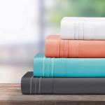 Microfiber Embroidered Sheets Set for 16" DEEP Pocket Mattress 3/4pcs is