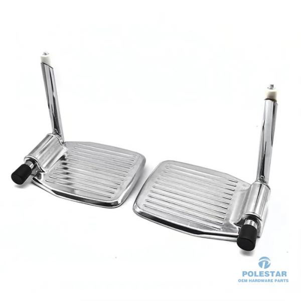 China Folding Footrest CNC Machining Aluminum Alloy Electric Wheelchair Spare Parts factory