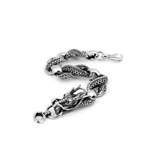 China Sterling Silver Thai Vintage Dragon Bracelet fro Men (B111701) factory