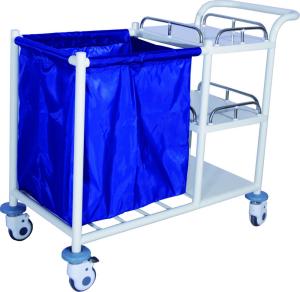 China Enameled Steel Mobile Laundry Collecting Trolley For Home Use factory