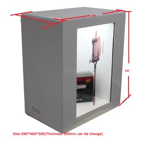 White Indoor Auto Transparent LCD Screen Display Box 22 Inch With Metal Back