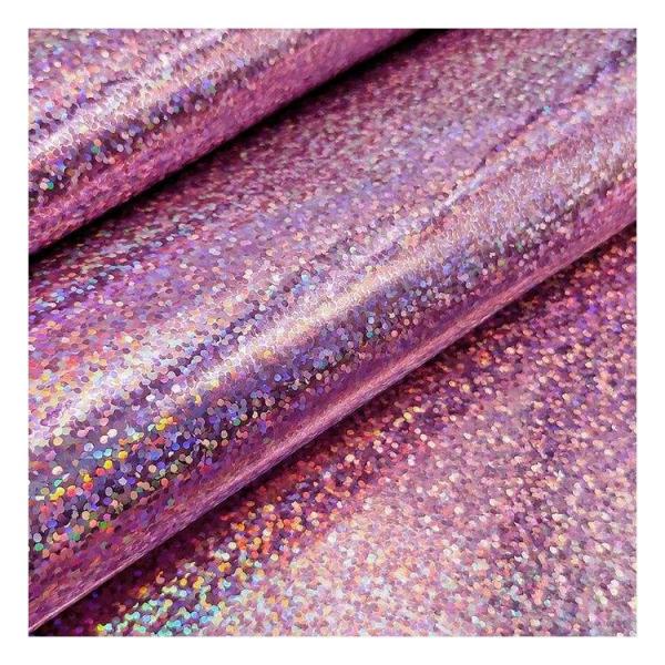 Pu Holographic Mirror Leather Big Glass Pattern Grain Mirror Synthetic