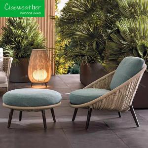 China Outdoor Leisure Wicker Rope Teak Wood Garden Sofa Modern Style with Waterproof Cushions and Outdoor factory