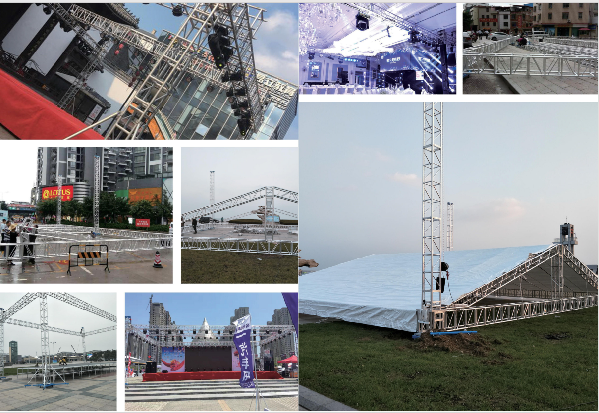 Sound Lighting Truss Lifting Tower 6m Height Aluminum Stage Mobile Telescopic Truss Lift Stand