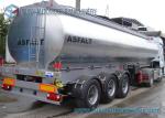 35000 Liters Tri-axle Heating Bitumen Storage Tanks , Aluminum Cover Bitumen