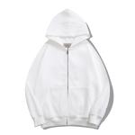 Full Zip Up Hoodie Sweatshirt Brown Blank Plain 100% Cotton Oversized