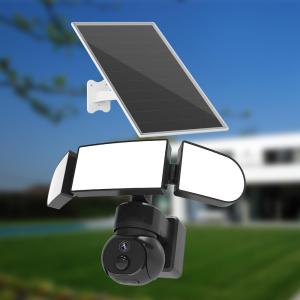 China 1500 Lumens 4G Solar Security Camera 19200mAh Built In Battery 4MP 2K Solar PTZ Camera factory
