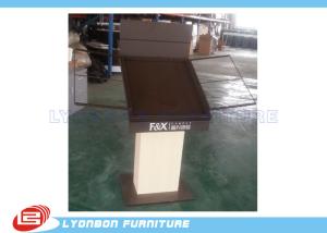 China Brown customize MDF Metal Wooden Display Stands / Table , carpet display stand factory