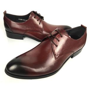 China Wine Red Rismart Mature Men's Oxfords Shoes Stylish Dress Leather Shoes factory