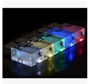 China New promotional customed logo crystal usb flash drive disk with led light factory