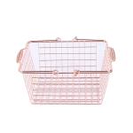 Factory Custom Rose Gold Supermarket Metal Shopping Basket Cosmetic Store