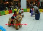 Funny kid toys motorized plush riding animal ,animal scooter in mall