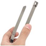 Natural Color Metal Locking Ties , Stainless Steel Tie Straps For Power Plants