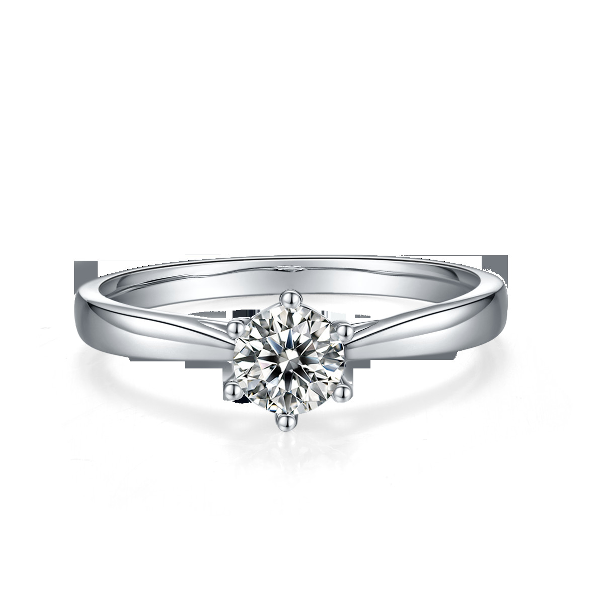 Minimalist Wedding Jewelry 9K Silver Ring Round Cut White Moissanite CZ