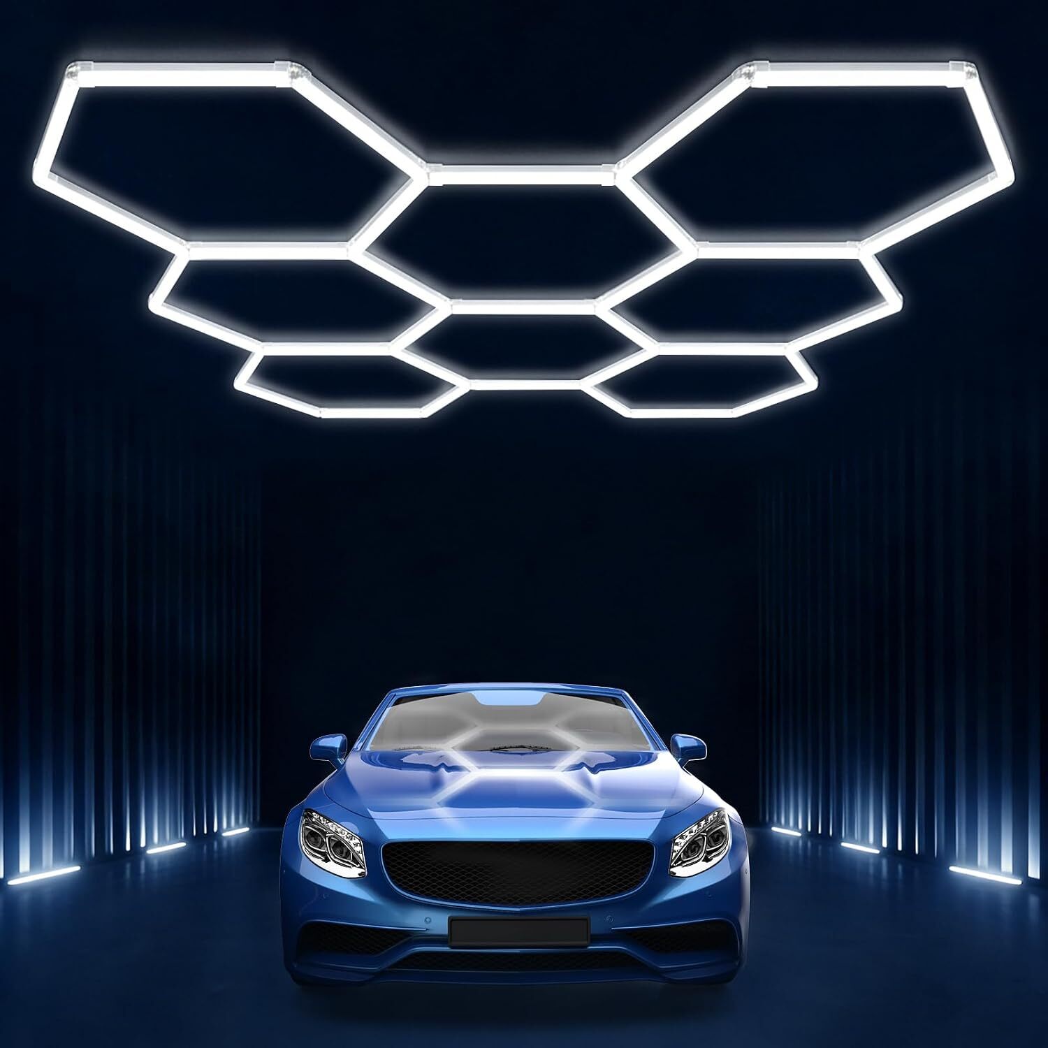 LED Hex Light Hexagon Panel Lighting System Modular Connectable Honeycomb Ceiling Lights For Home Garage Studio Office