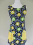 Ladies Apron, Adult Apron, Blue Kitchen Apron, Full Cooking Apron, Kitchen Apron