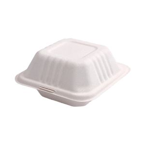 Customized hamburger clam shell biodegradable bamboo fast food container