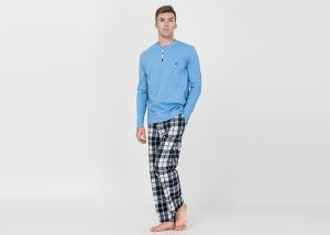 China 100% Cotton Slub Jersey Fabric Men'S Luxury Pajama Sets , Mens Matching Pajamas factory