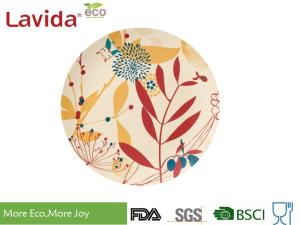 China Bright Color Bamboo Fiber Dishes Custom Printing Smooth Surface Mat Finished factory