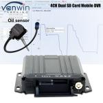 4CH 1080P Dual SD Card Mobile DVR Support Oil Sensor 4G Real Time Video