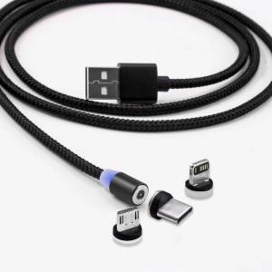 China LED Fast Charging Magnetic Cable Multi Charger Type C With 360 Degree Rotation factory