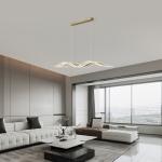 Nordic Chandelier Modern Luxury Large Long Strip Wave Shape Acrylic Lamp Bar