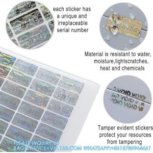 Authentic Hologram Labels/Stickers Silver Transfer Tamper Evident Security