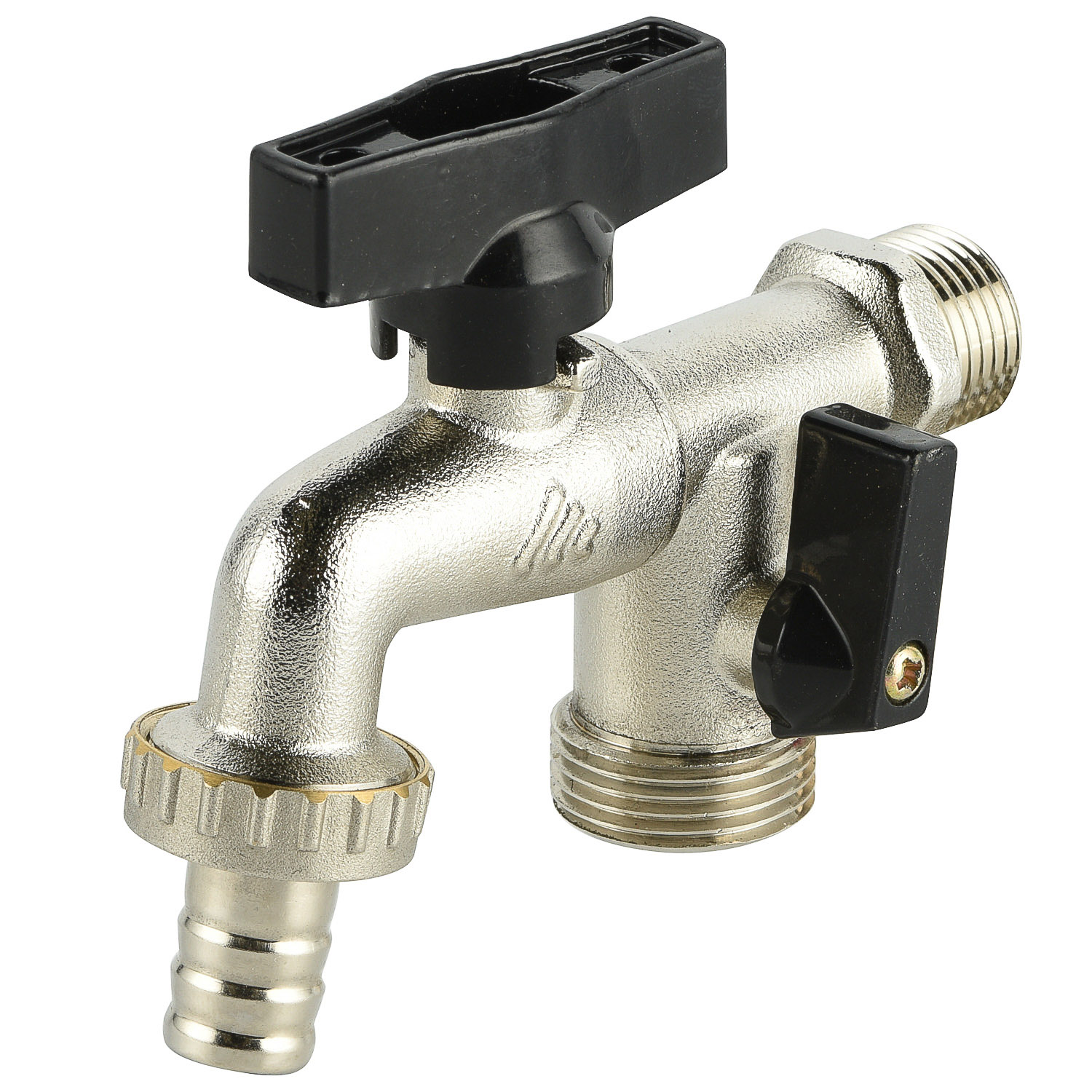 brass bibcock high quality size 1/2''-3/4'' nickel plating lever butterfly handle washing machine valves