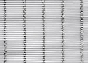 China 6m X 120m Stainless Steel Architectural Mesh Curtain Natural Color Woven MetalFabric Facade factory