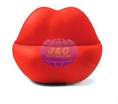 Plastic Rotational Molding Furniture Red Mouth Sofa For Single Person / Double