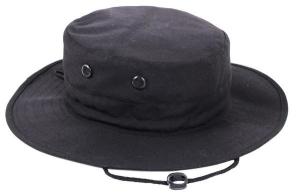 China Heavy Cotton Black Boonie Hat , Six Metal Vented Holes Cotton Wide Brim Hat factory