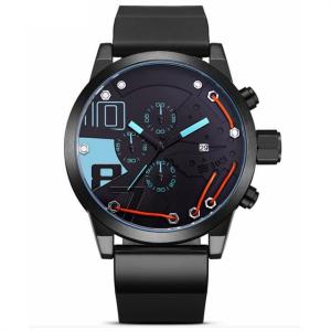 China Quartz Mirror Silicone Digital LED Sports Watch 50mm Analog Digital Sports Watch factory