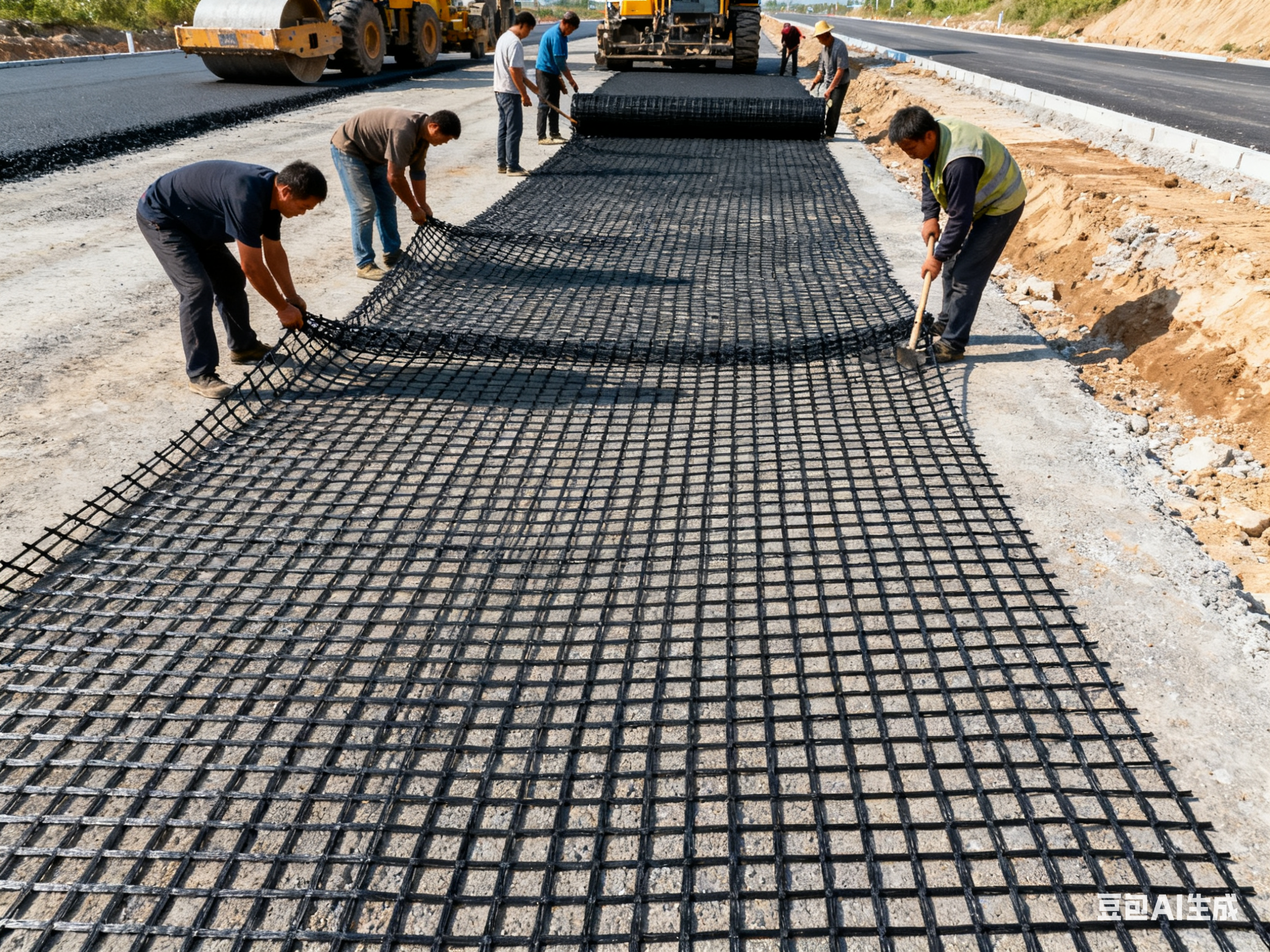 50KN 100KN 120KN Basalt Fiber Mesh Fiberglass Geogrid For Road Geogrid Asphalt Overlay And Pavement Repair