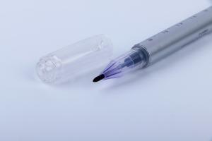 China Semi Permanent Makeup Or Tattoo Double Head Skin Marker Pen With Ruler 14.5 Cm Length factory
