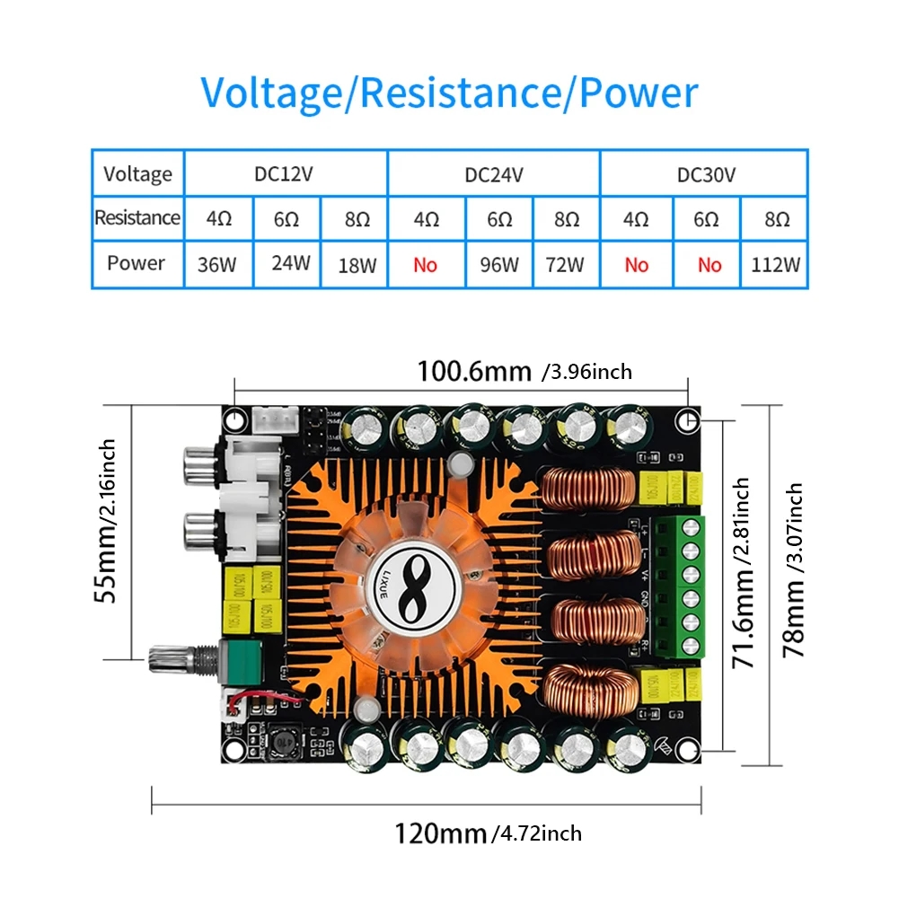 160w x2 Two Channel TDA7498E Audio Power Amplifier Board Digital Stereo Power Amplifier Module
