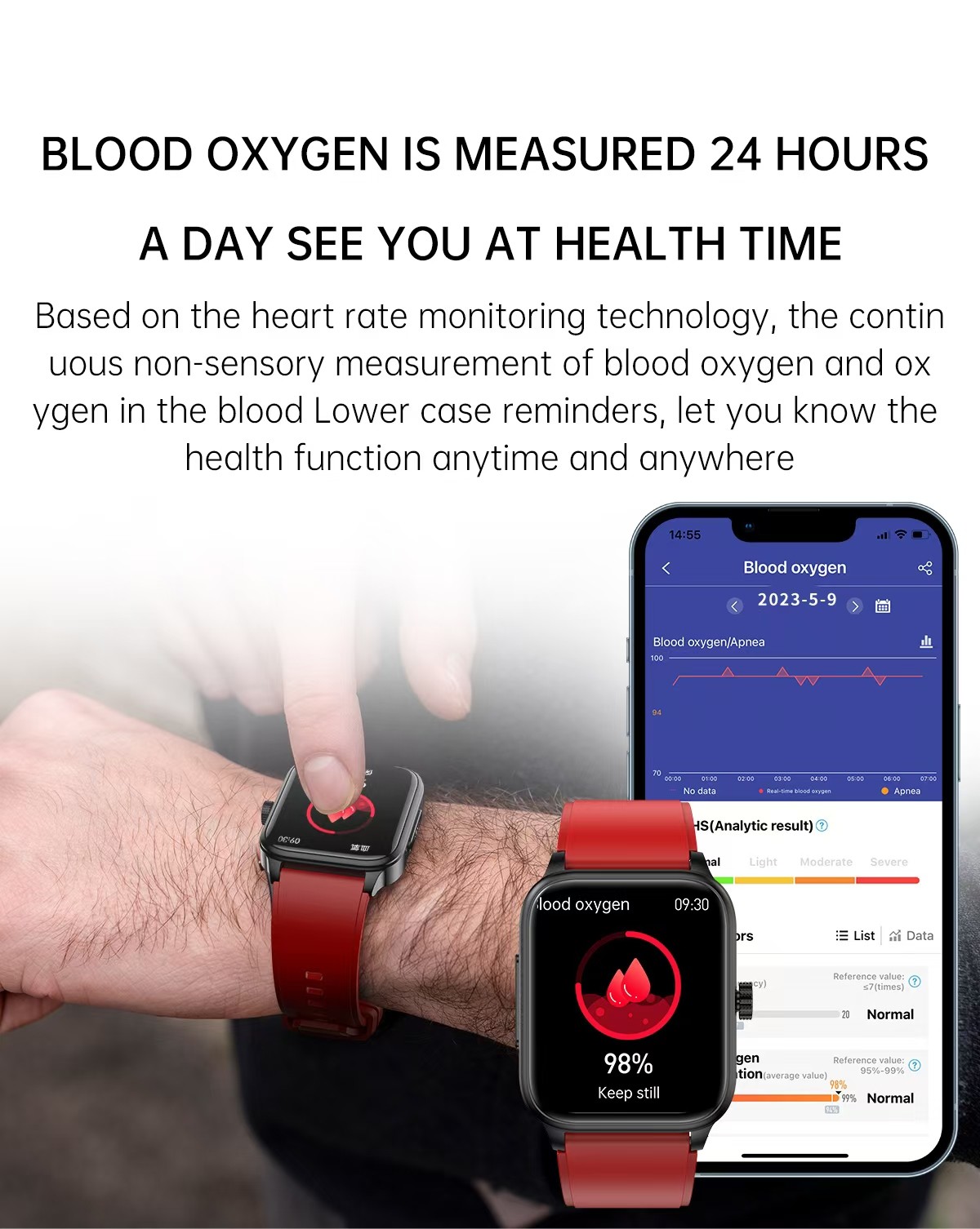 ET540 Health Monitoring Smart Watch 1.85 Inch BT Call Blood Oxygen Fitness For Men
