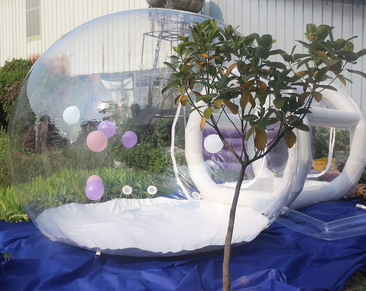 Outdoor Transparent bubble house with balloons Wedding Party bouncy bubble house