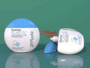 China Circle Shape Sun Screen HDPE Bottle 1oz With Colorful Silk Printing factory