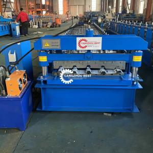 China 12m/Min Color Steel PLC Roof Sheet Roll Forming Machine For Building factory