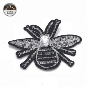China Bee embroidered patch , made of rhinestone and bead, various colors and size#C10005 factory