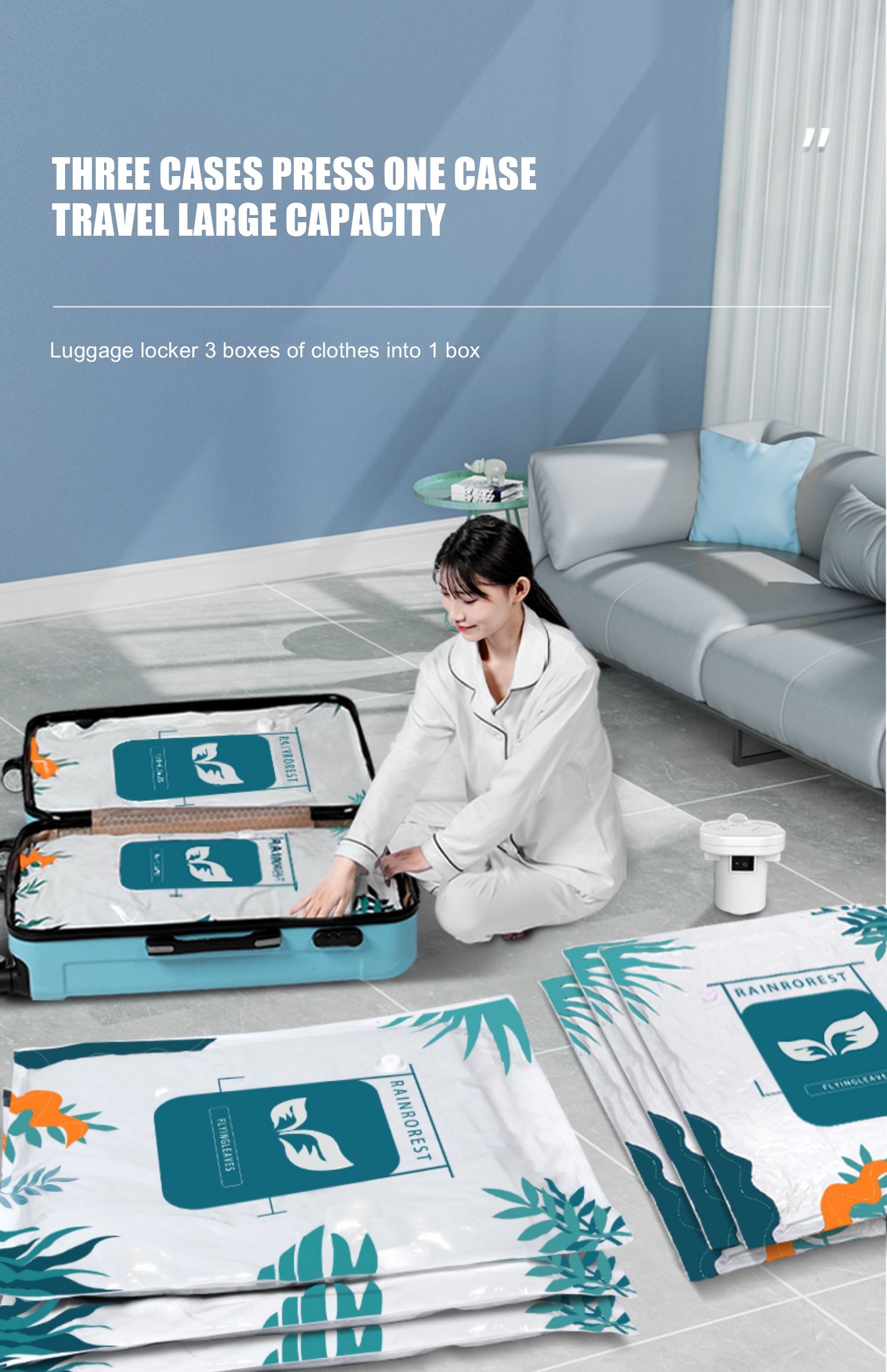 Space Saving Vaccum Seal Bags for All-Season Quilts Custom Printed Logo and Save 75% Space