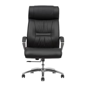 China High Back Office Leather Revolving Chair with aluminum handrail factory