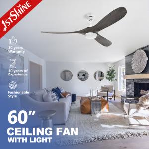 China 60&quot; Ceiling Fan Light Quiet Indoor Decorative 3 Wood Blade Dc Motor factory