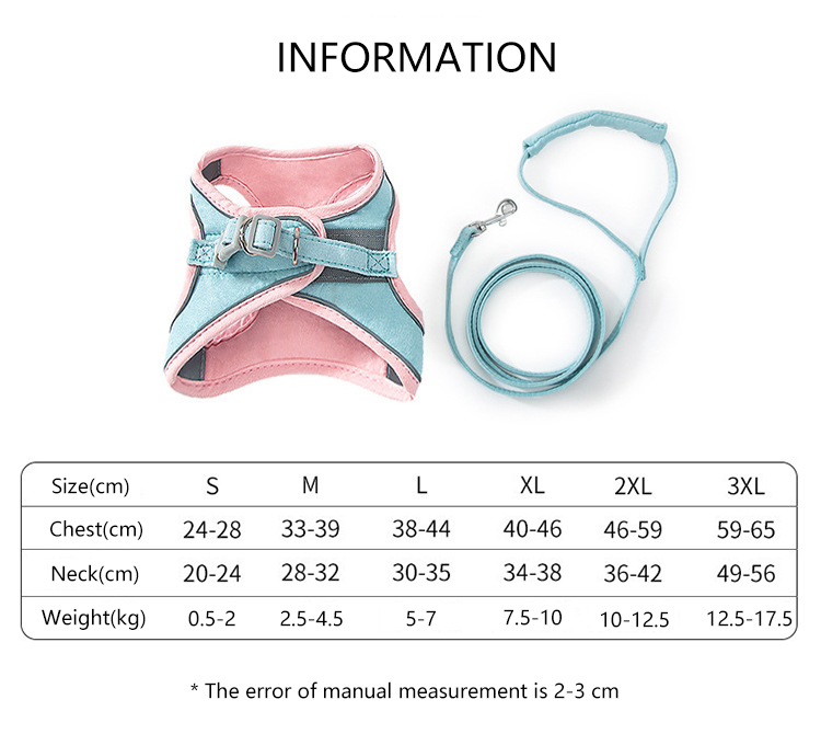 Lovely Adjustable Pet Harness Soft Nylon Mesh Reflective Cat Harness Leash Set