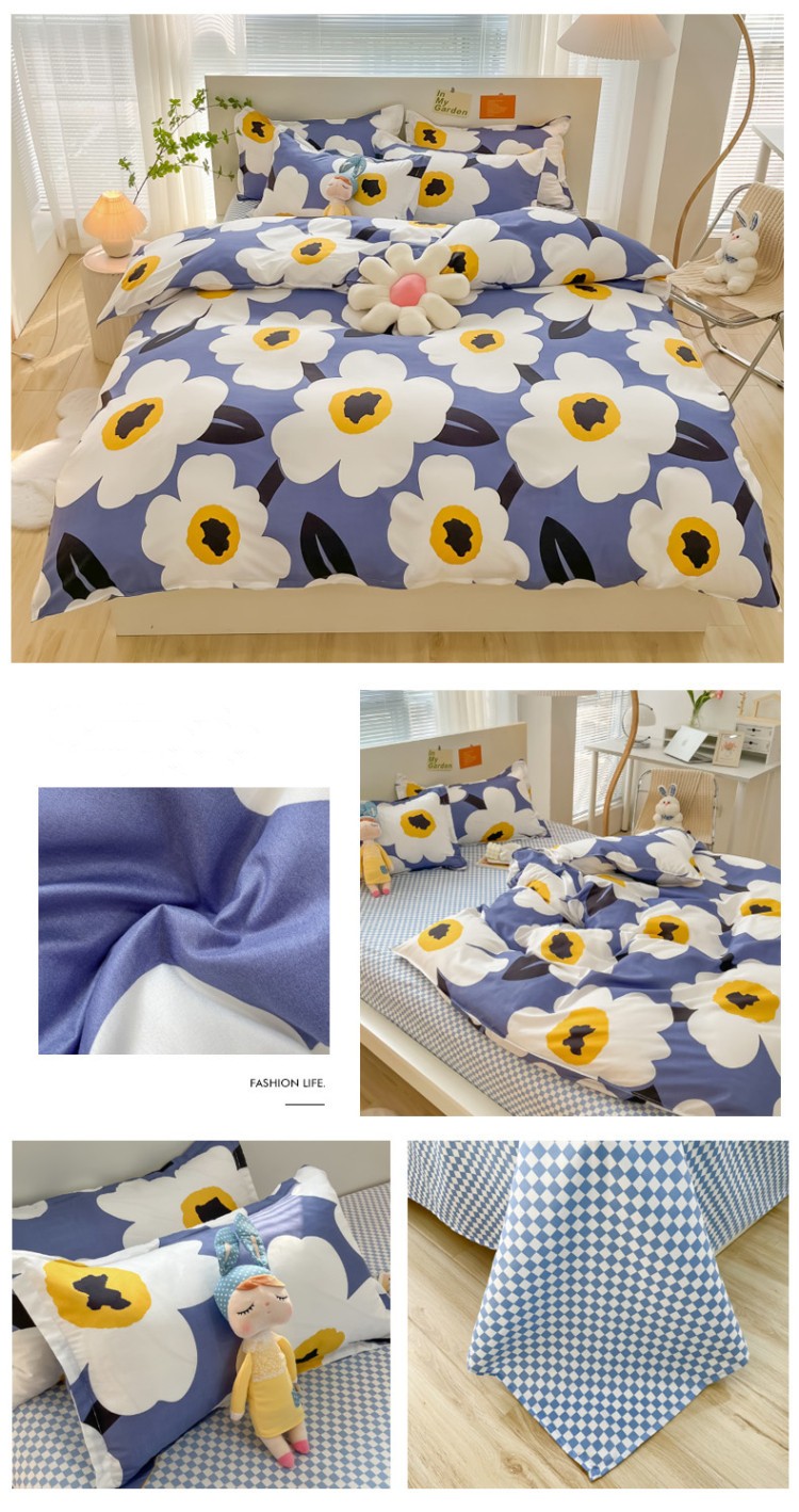 Fashionable Attractive Style Duvet Bedding Set with Anti Dust Mite Fabric Density 173*118
