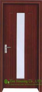 China Solid Core Interior PVC Wood Doors From China Manufacturing, with clear tempered glass factory