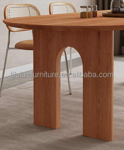 Modern Nordic Home Furniture Solid Wood Rectangular Dining Table with Walnut
