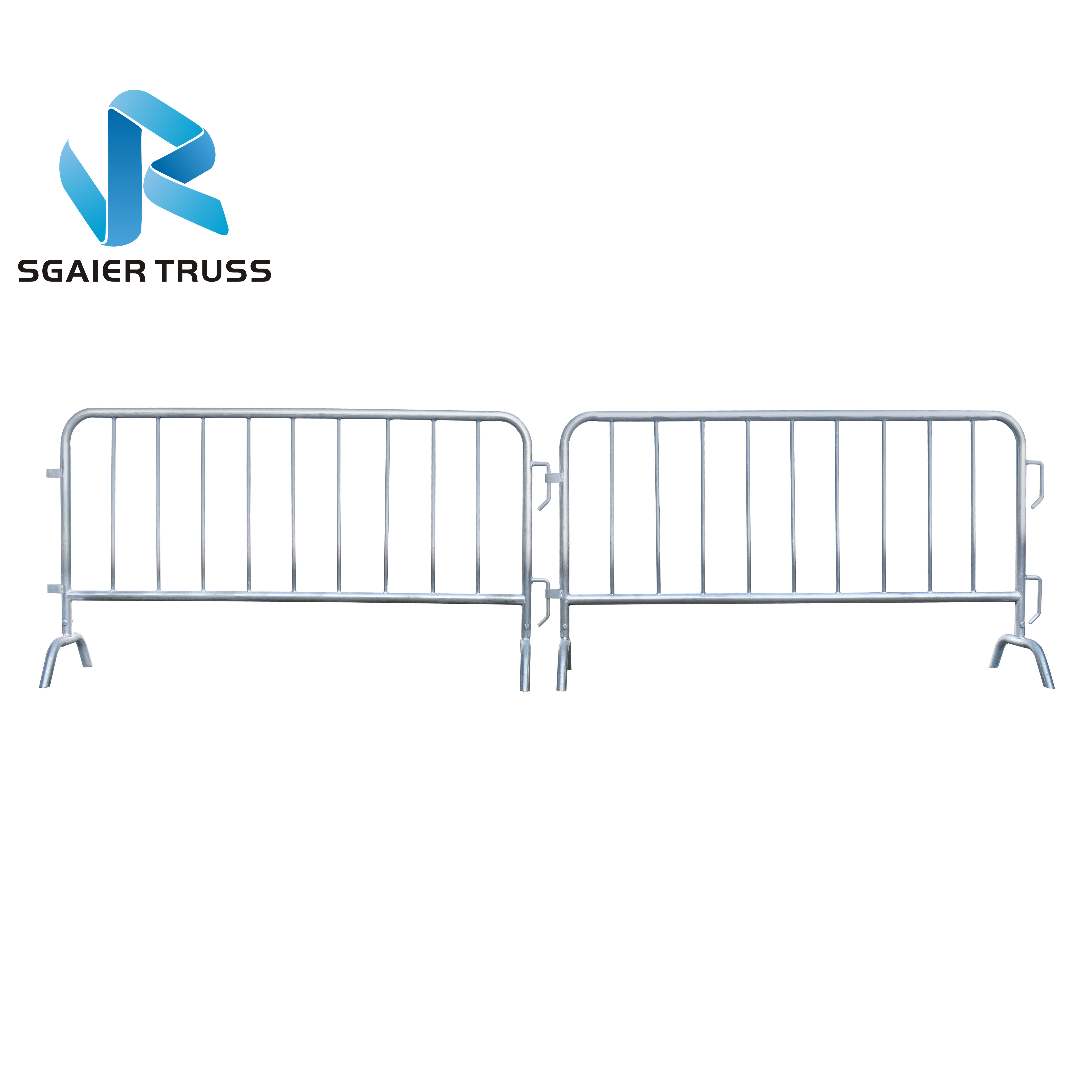 8Ft Silver Heavy Duty Interlocking Crowd Control Barrier